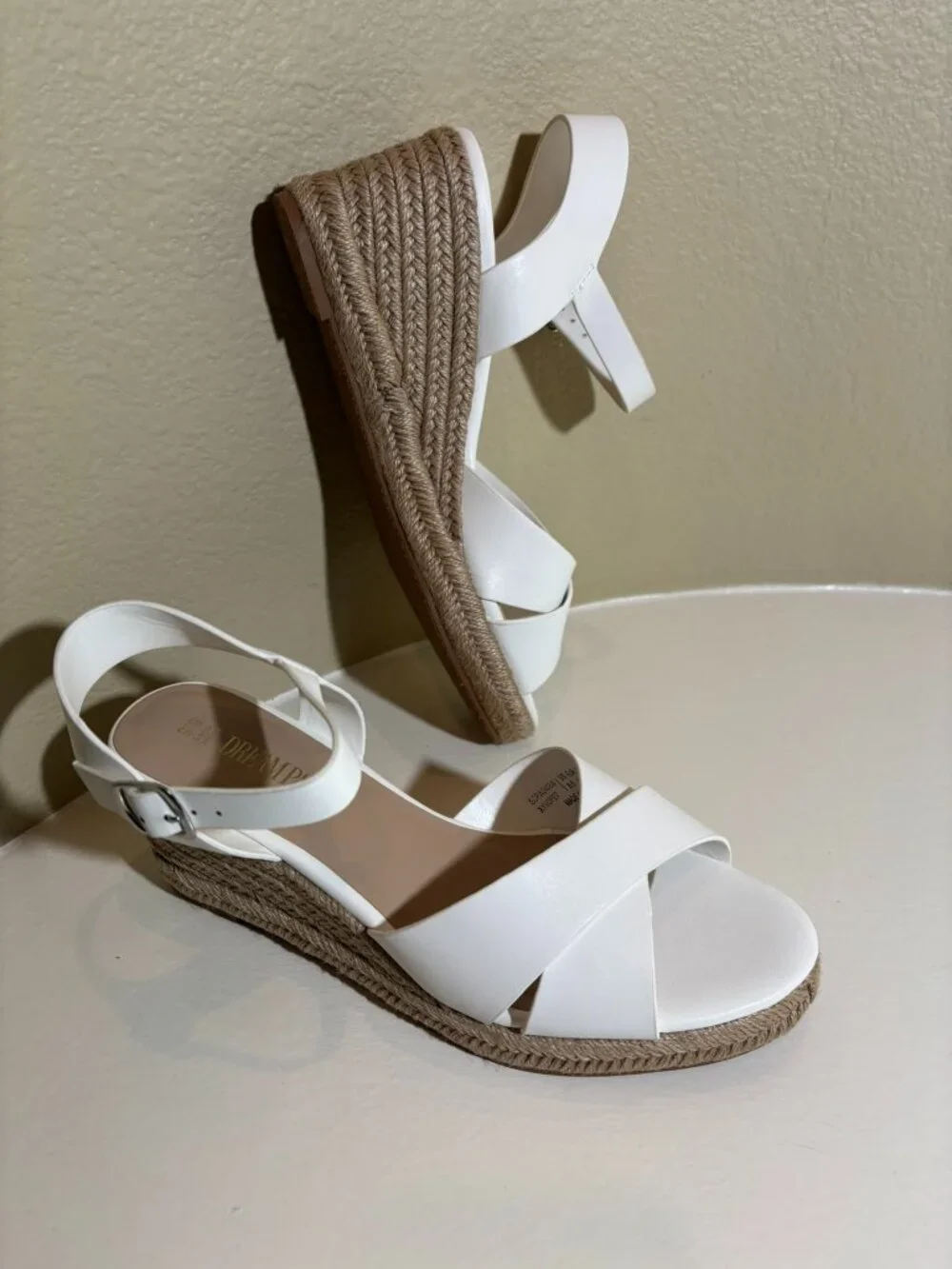 Dream Pairs Women's White Espadrille Wedge Sandals, 3